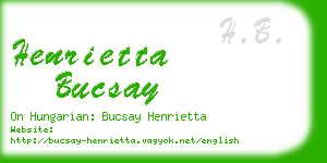 henrietta bucsay business card